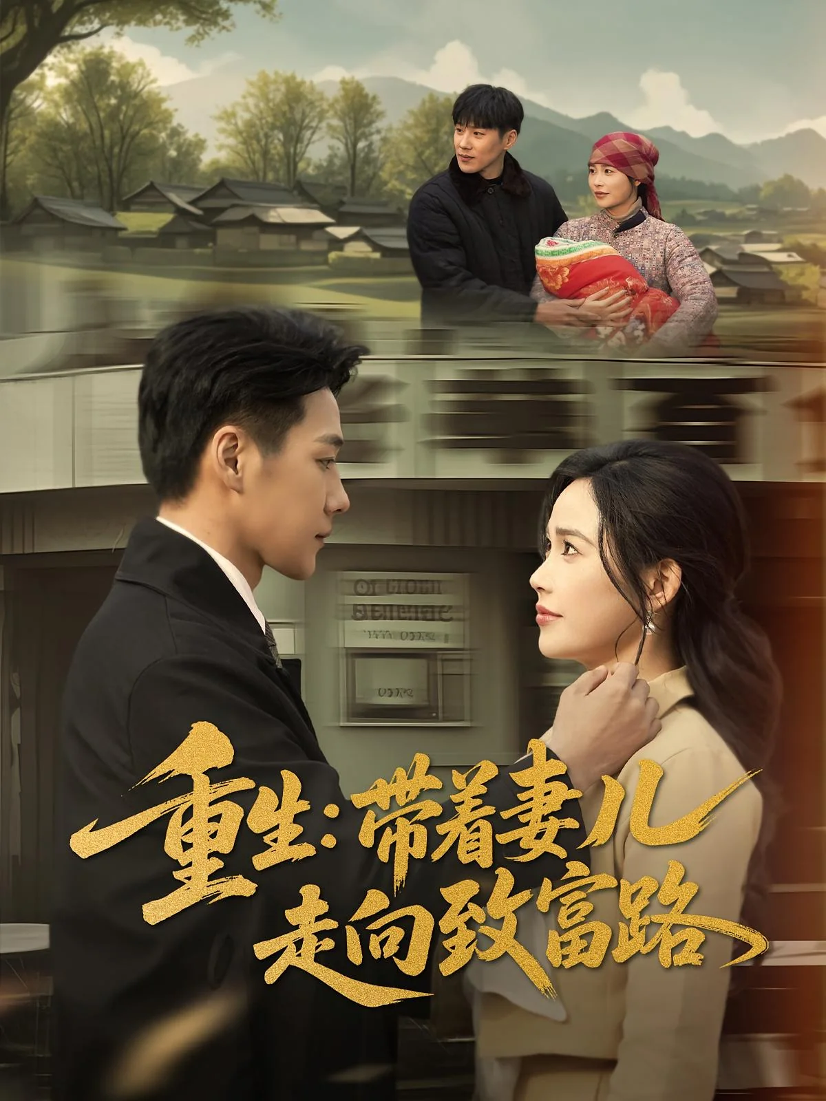 《重生：带着妻儿走向致富路》真人短剧封面
